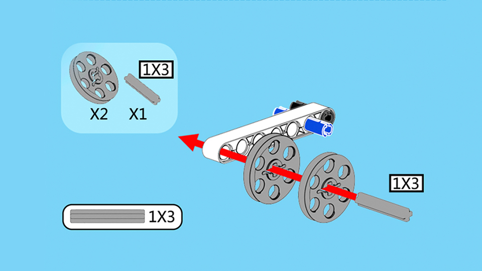 Пошаговая инструкция по сборке трицикла из конструктора Apitor, шаг 2